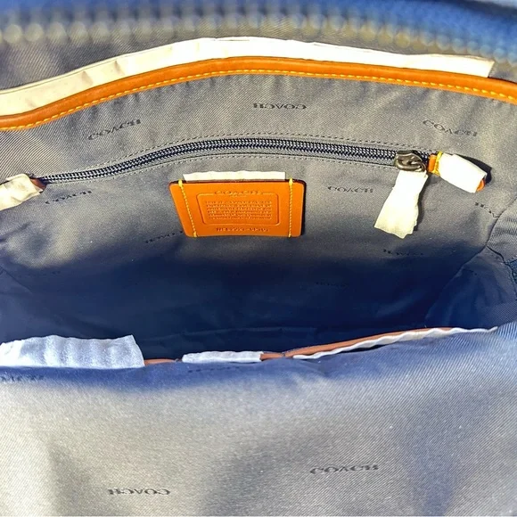 NEW Coach Charter Leather Backpack in Dark Denim Blue - Picture 11 of 13